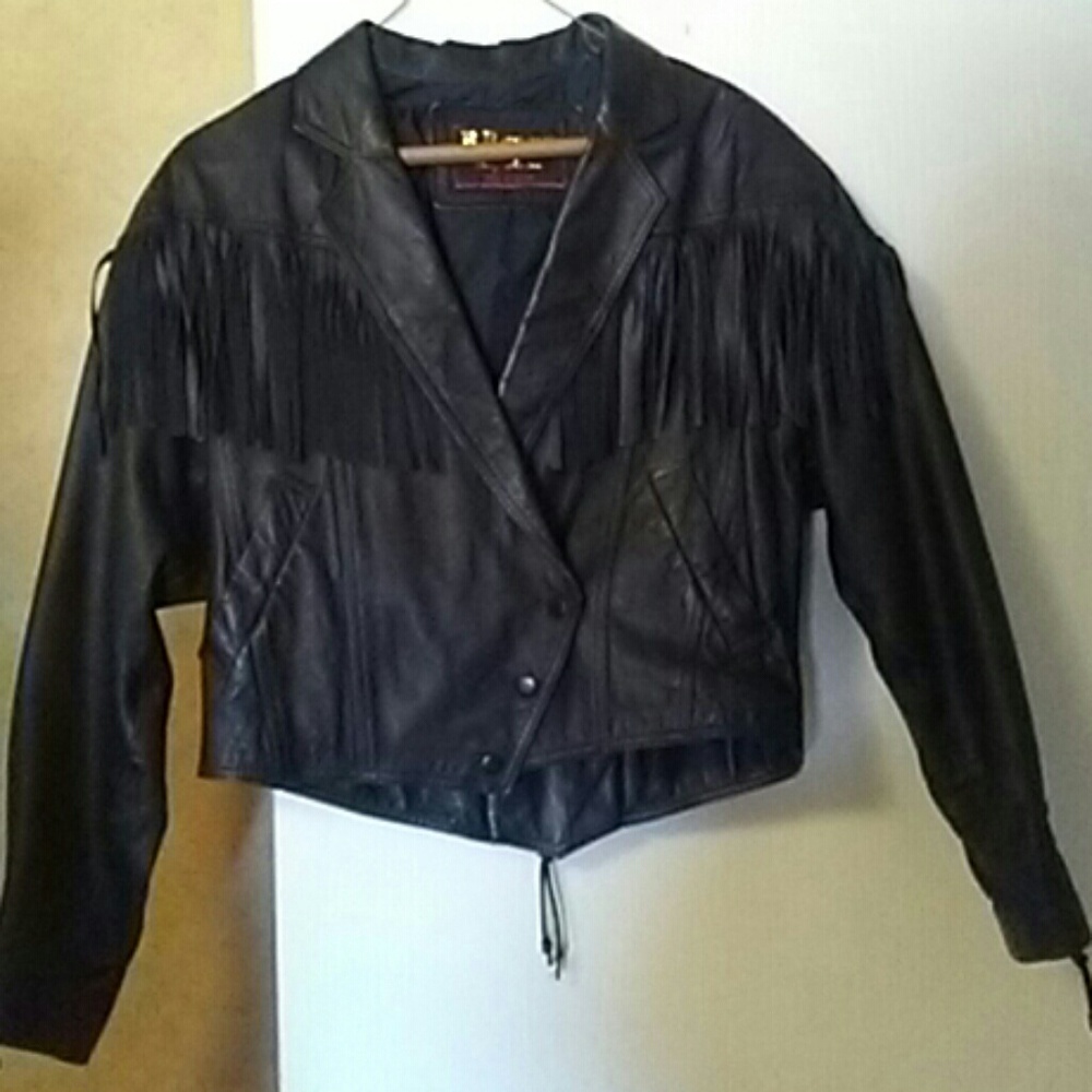 Pure leather vintage women's motorcycle jacket